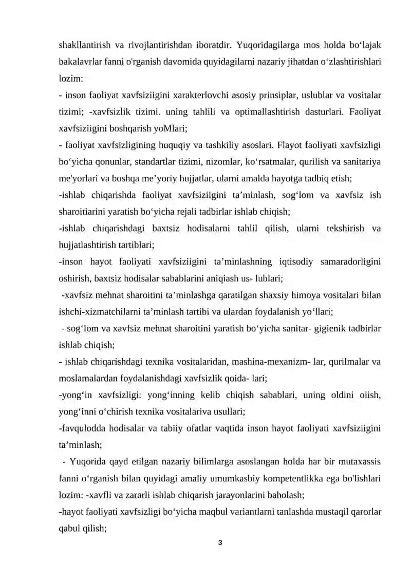Hayot faoliyati xavfsizligi fanining bugungi kundagi ahamiyati 3