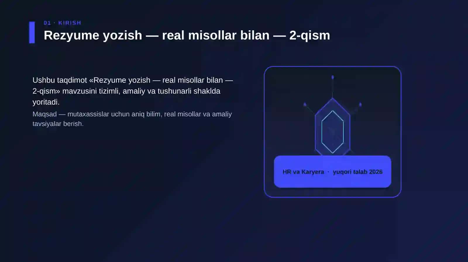 Rezyume yozish — real misollar bilan — 2-qism 3