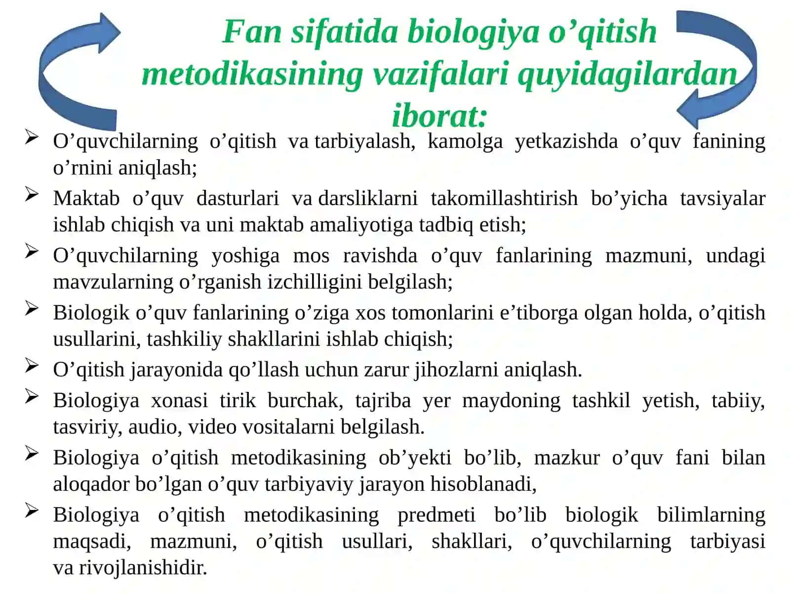 Biologiya o’qitish metodikasi 3