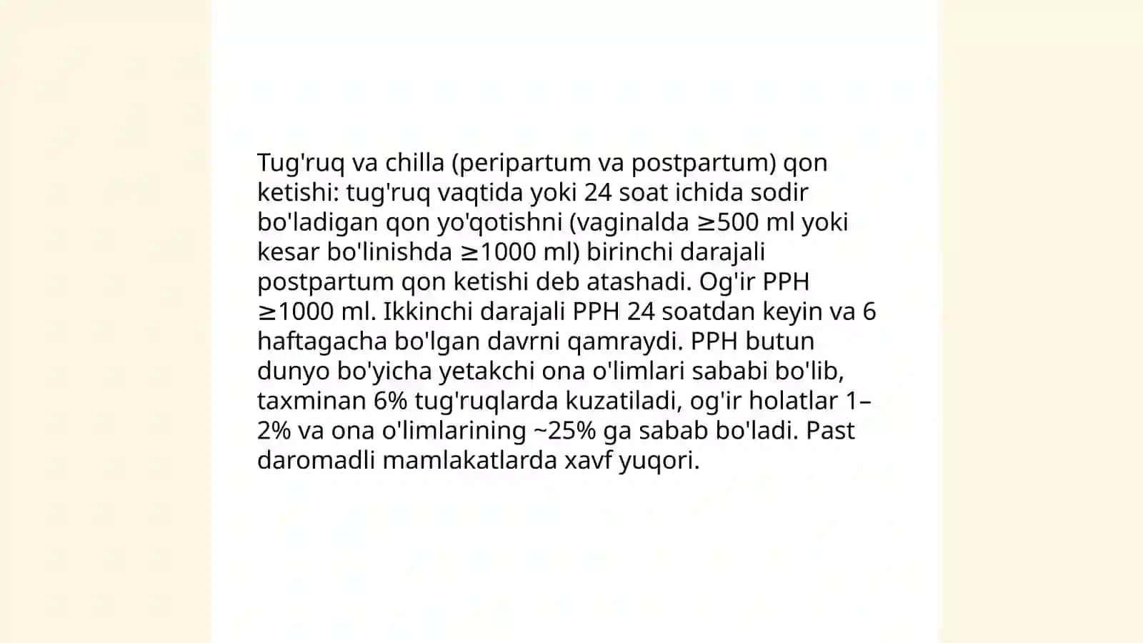 Tug'rugda va chilla davrida qon ketish: ta'rif va epidemiologiya 3