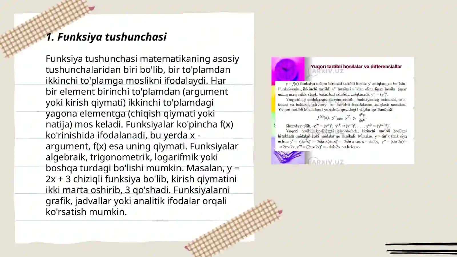 Funksiyaning juftligi va toqligi Tolibjanova Muslima 3