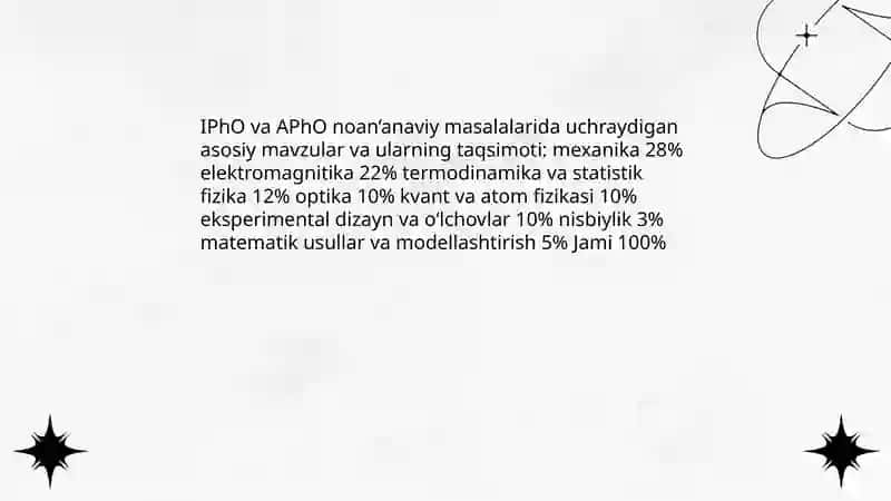 Zamonaviy xalqaro fizika olimpiadalarida noan'anaviy masalalar 3
