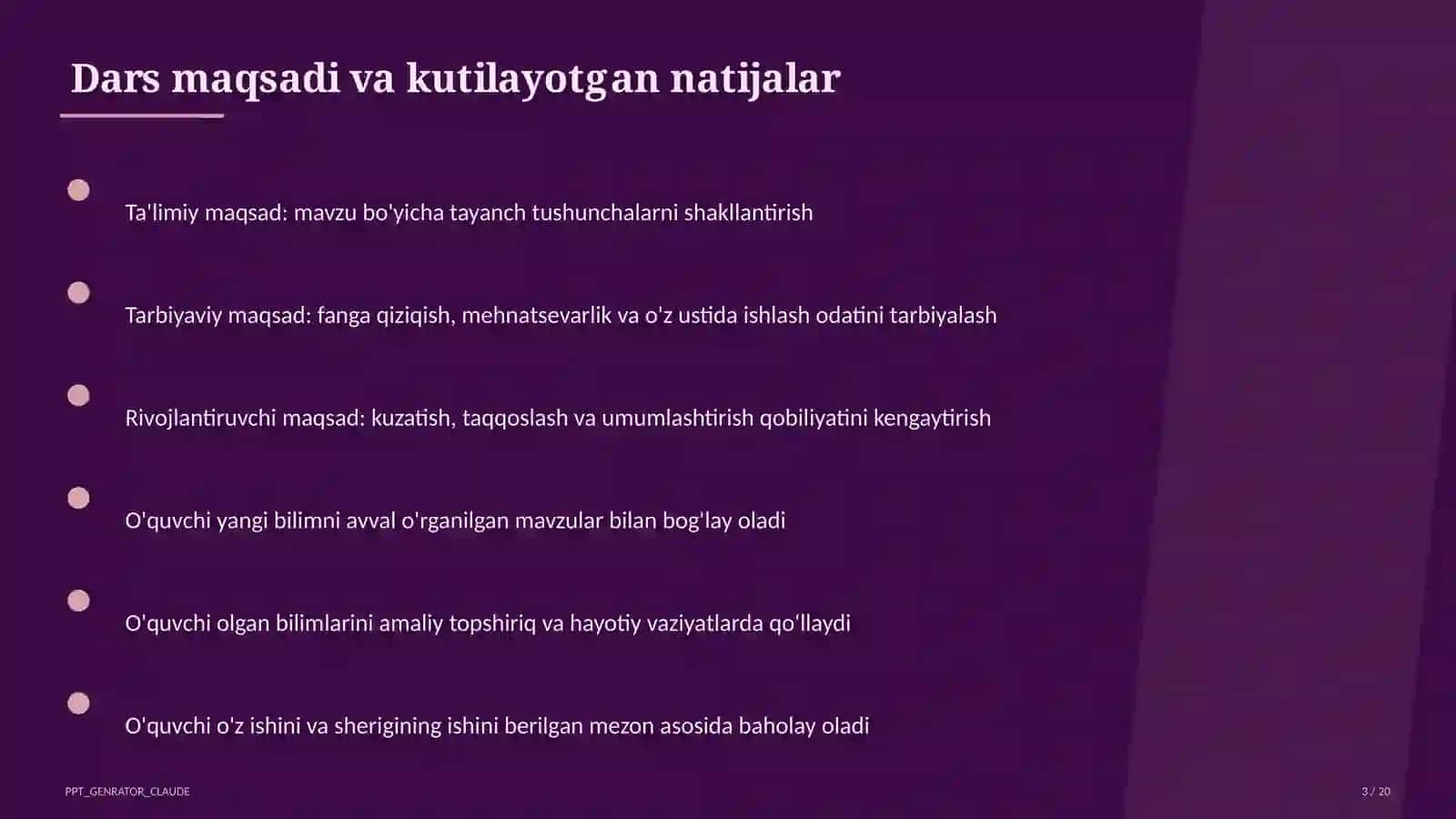 Yangi Milliy o'quv dasturi: asosiy o'zgarishlar 3