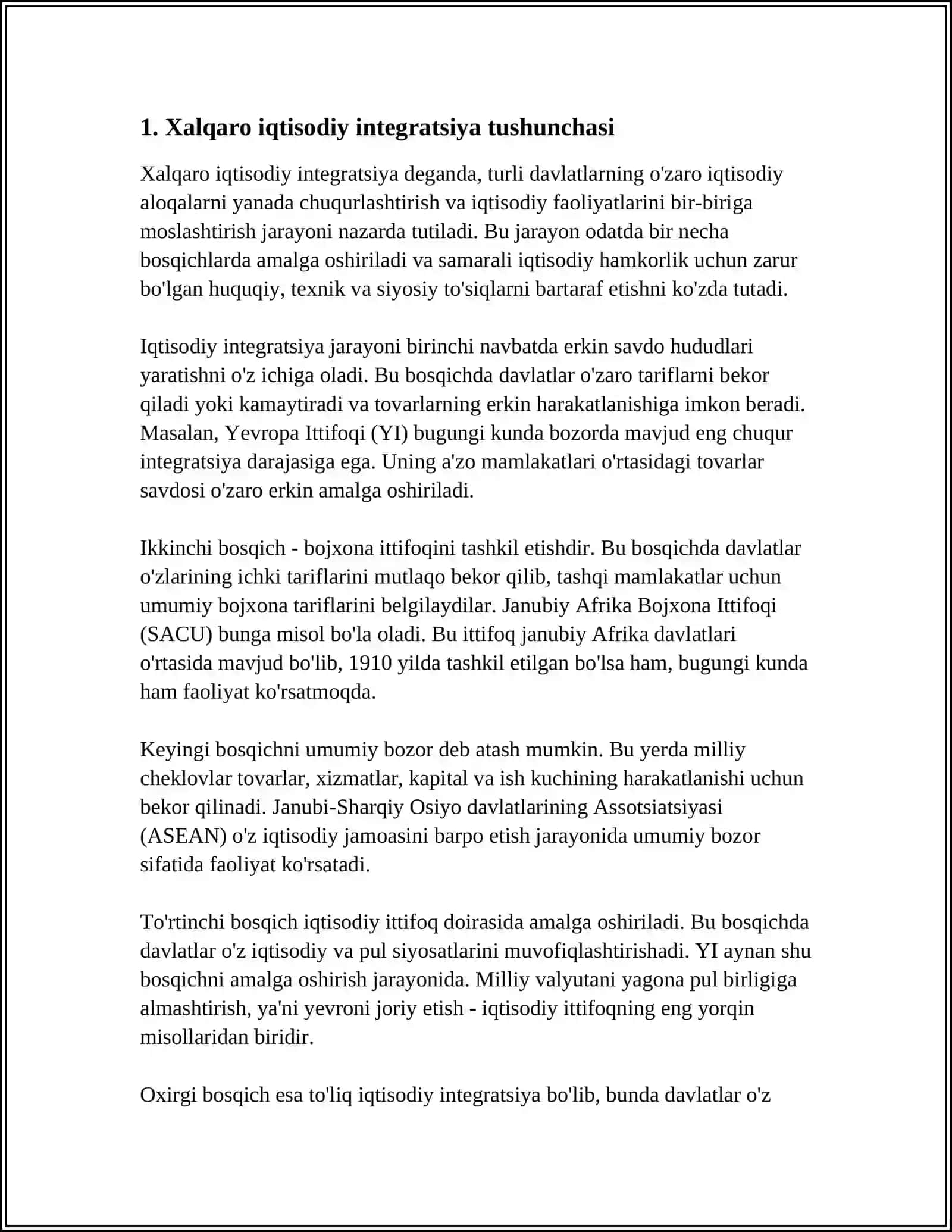 Xalqaro iqtisodiy integratsiya 3