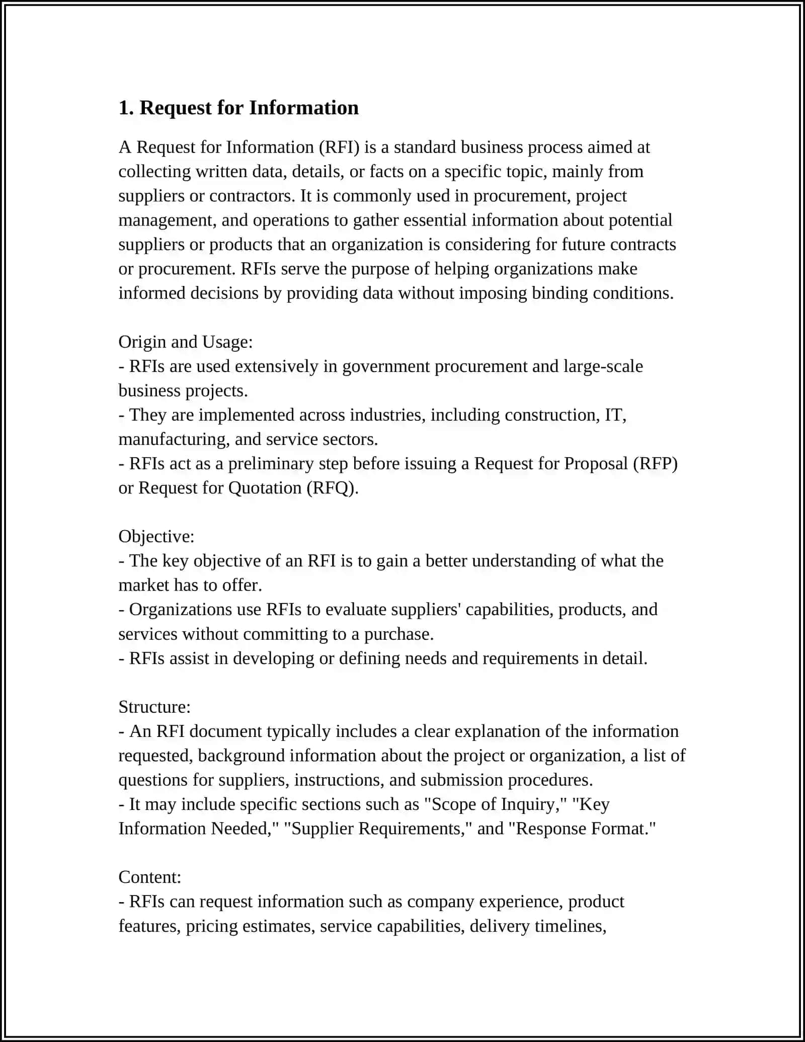 Request for Information 3