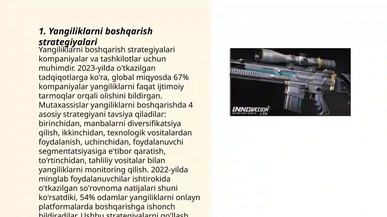 Yangiliklarni boshqarish strategiyalari 3