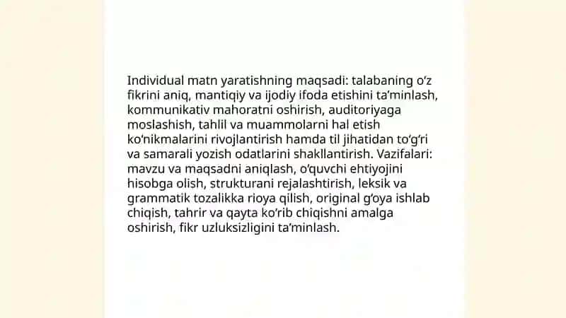 Individual matn yaratish 3