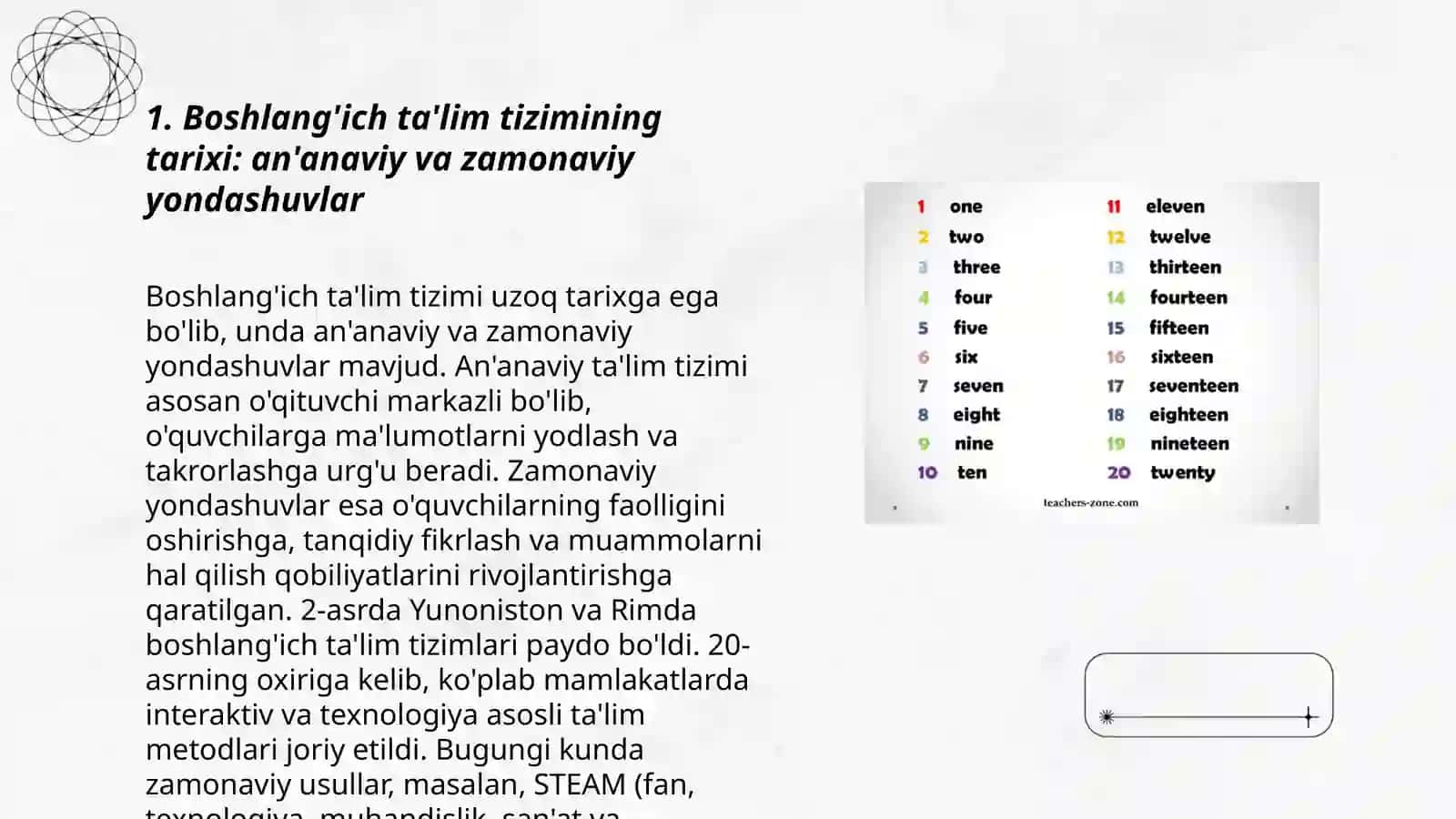 HOZIRGI DAVRDA JAHON MAMLAKATLARI BOSHLANĢich talim tizmi tarxi va pedogogika faning rivoji 3