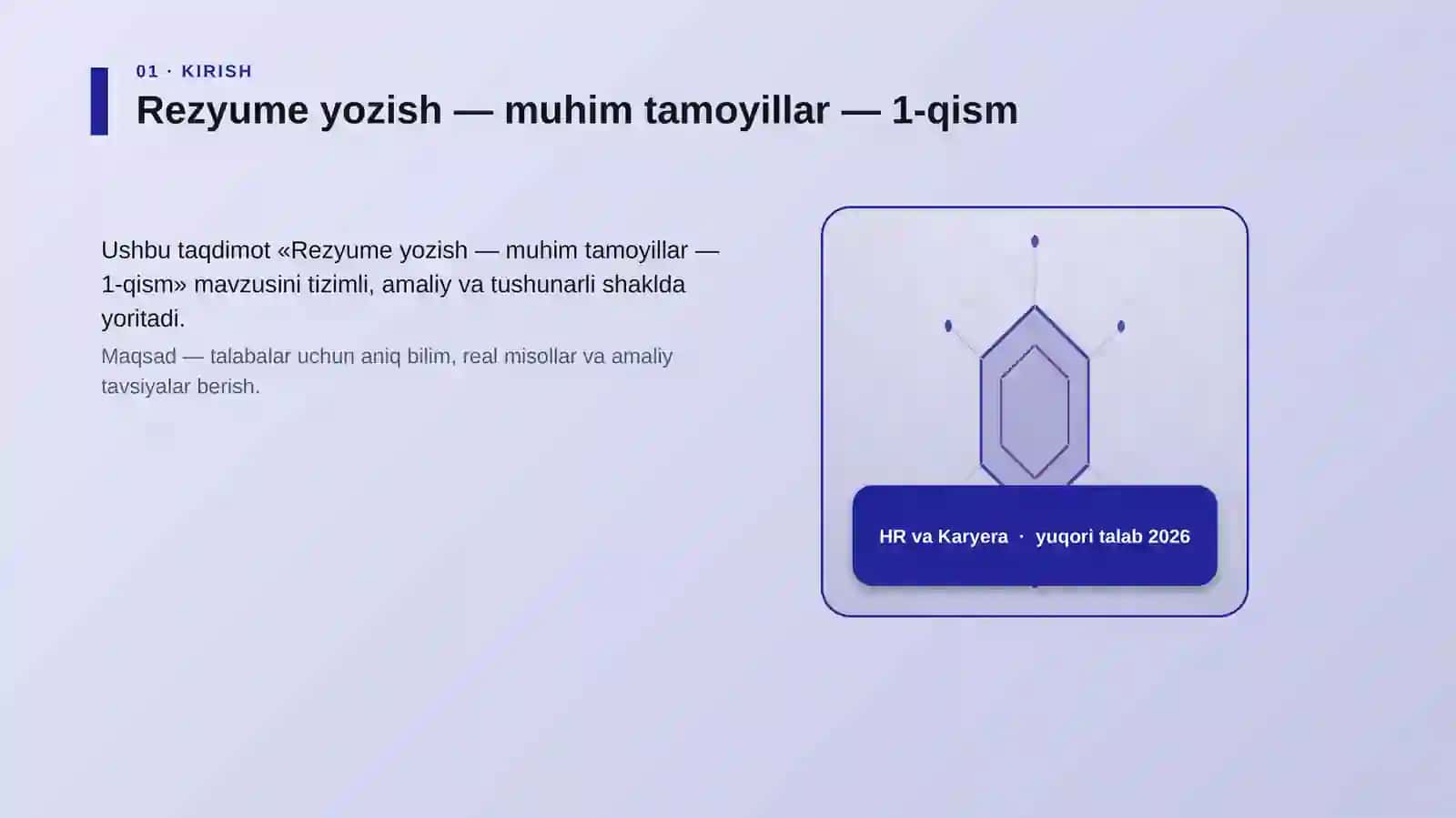 Rezyume yozish — muhim tamoyillar — 1-qism 3