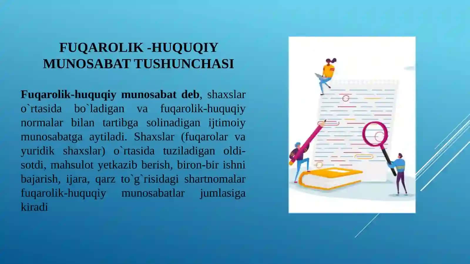 Fuqarolik-huquqiy munosabatlar. Fuqarolik huquqlarini amalga oshirish va himoya qilish 3