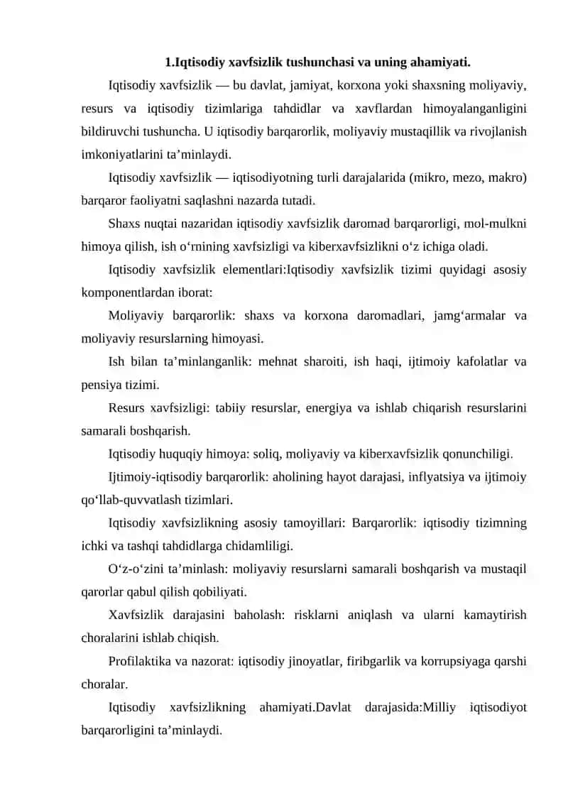 IQTISODIY XAVFSIZLIKNI TA'MINLASH TIZIMIDA SHAXS XAVFSIZLIGI MASALALARI 3