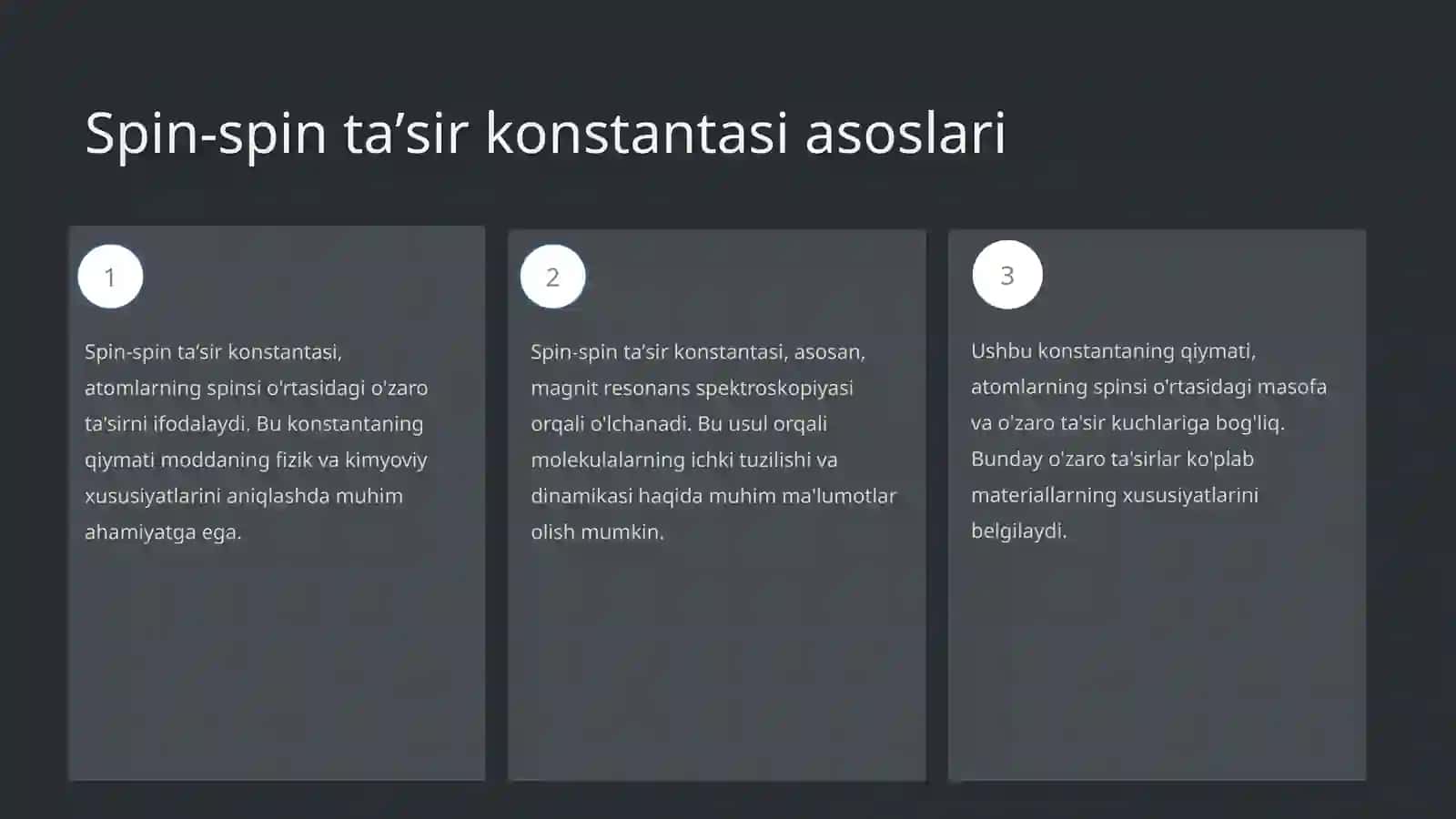 Spin-spin ta'sir konstantasi 3