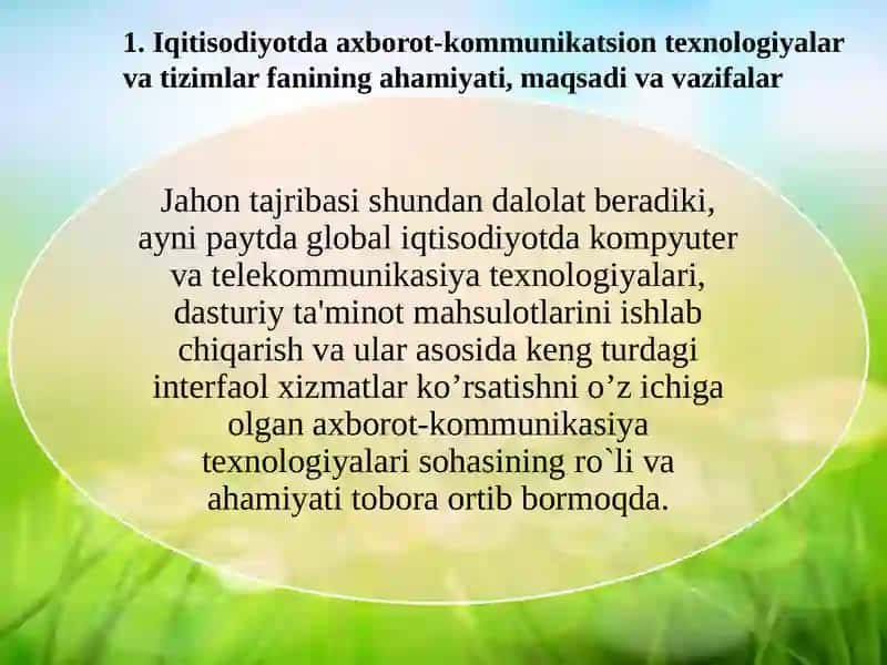 Iqtisodiyotda axborot-kommunikatsion texnologiyalar va tizimlar 3