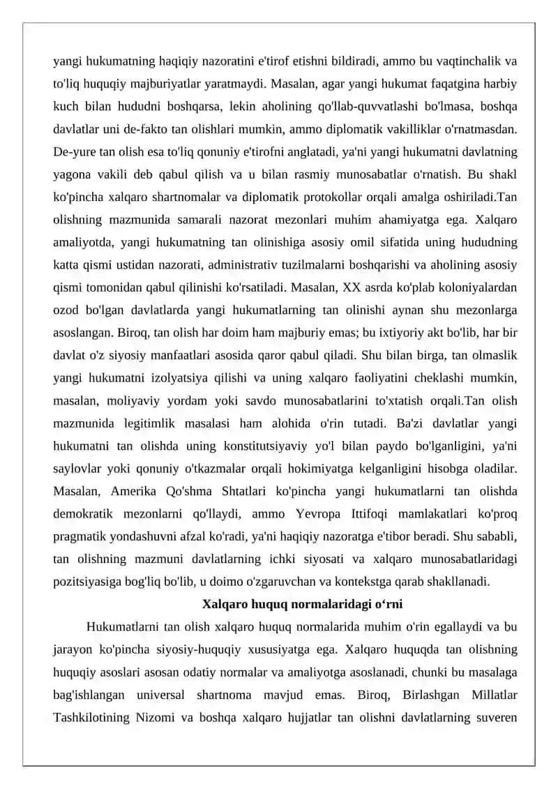 Hukumatlarni tan olish 3