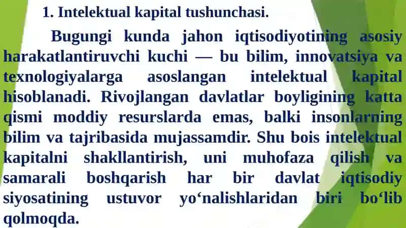 Intellektual mulkning shakllantirilishi va boshqarilishi 3
