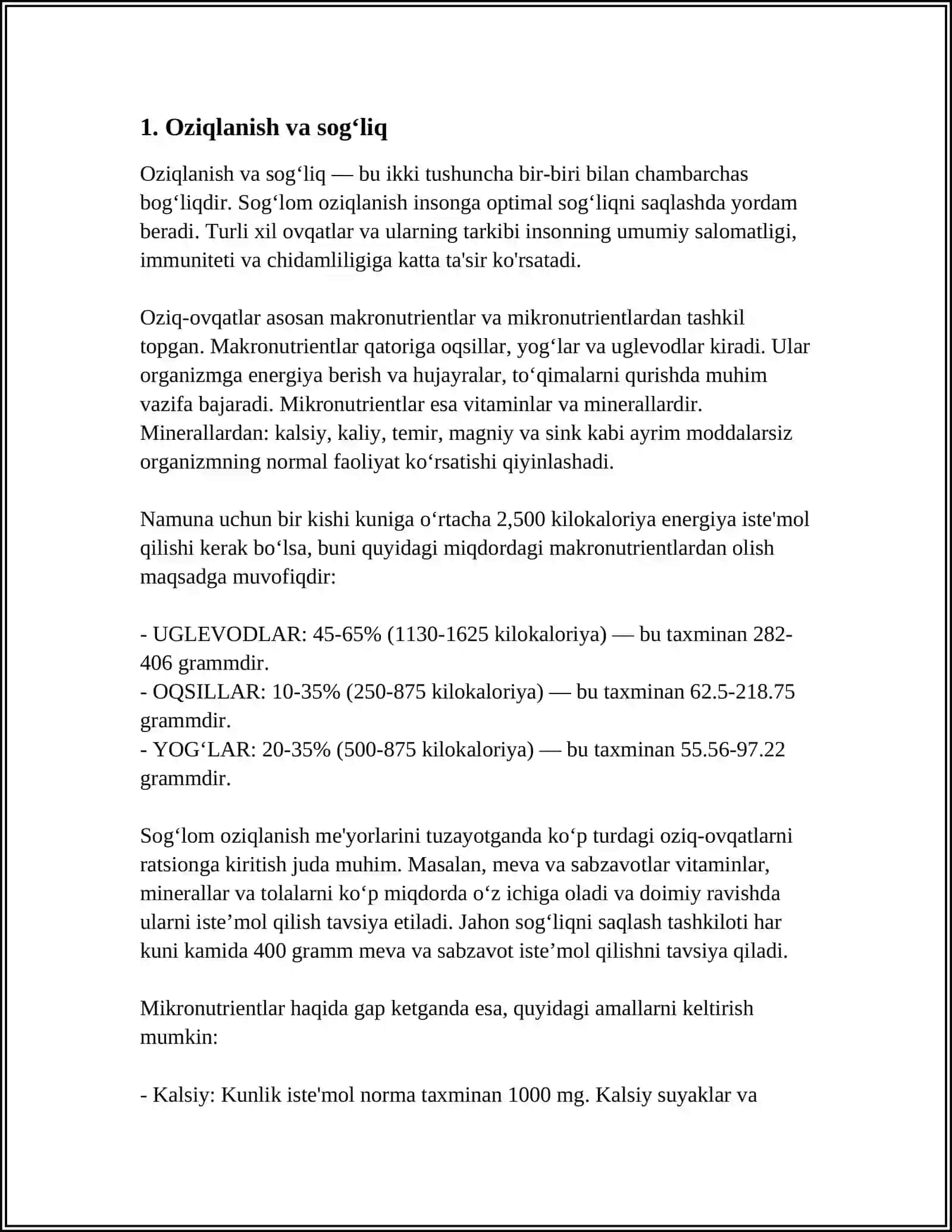 TIBBIYOTDA OVQATLANISH NAZARIYASI.PARHEZ STOLLARI 3