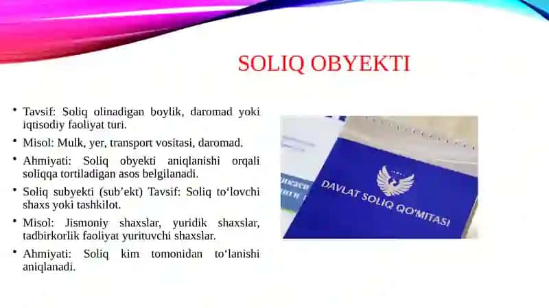 Soliqlarning elementlari va ularga tavsif 3