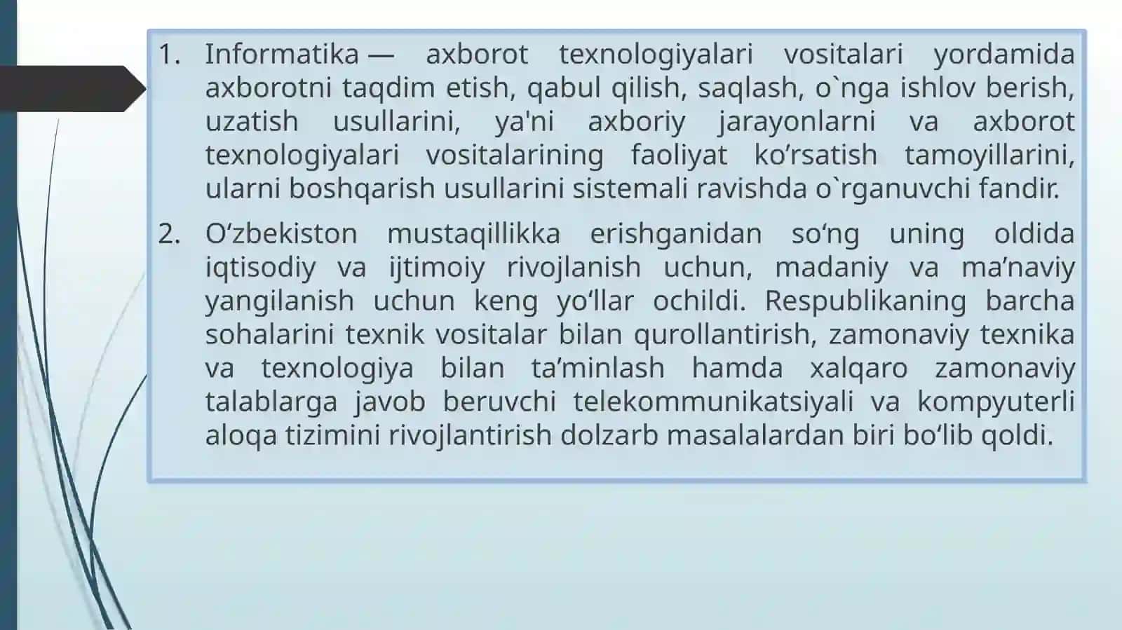 TAʼLIMDA AXBOROT TEXNOLOGIYALARI FANINING PREDMETI, MAQSADI VA VAZIFALARI. 3