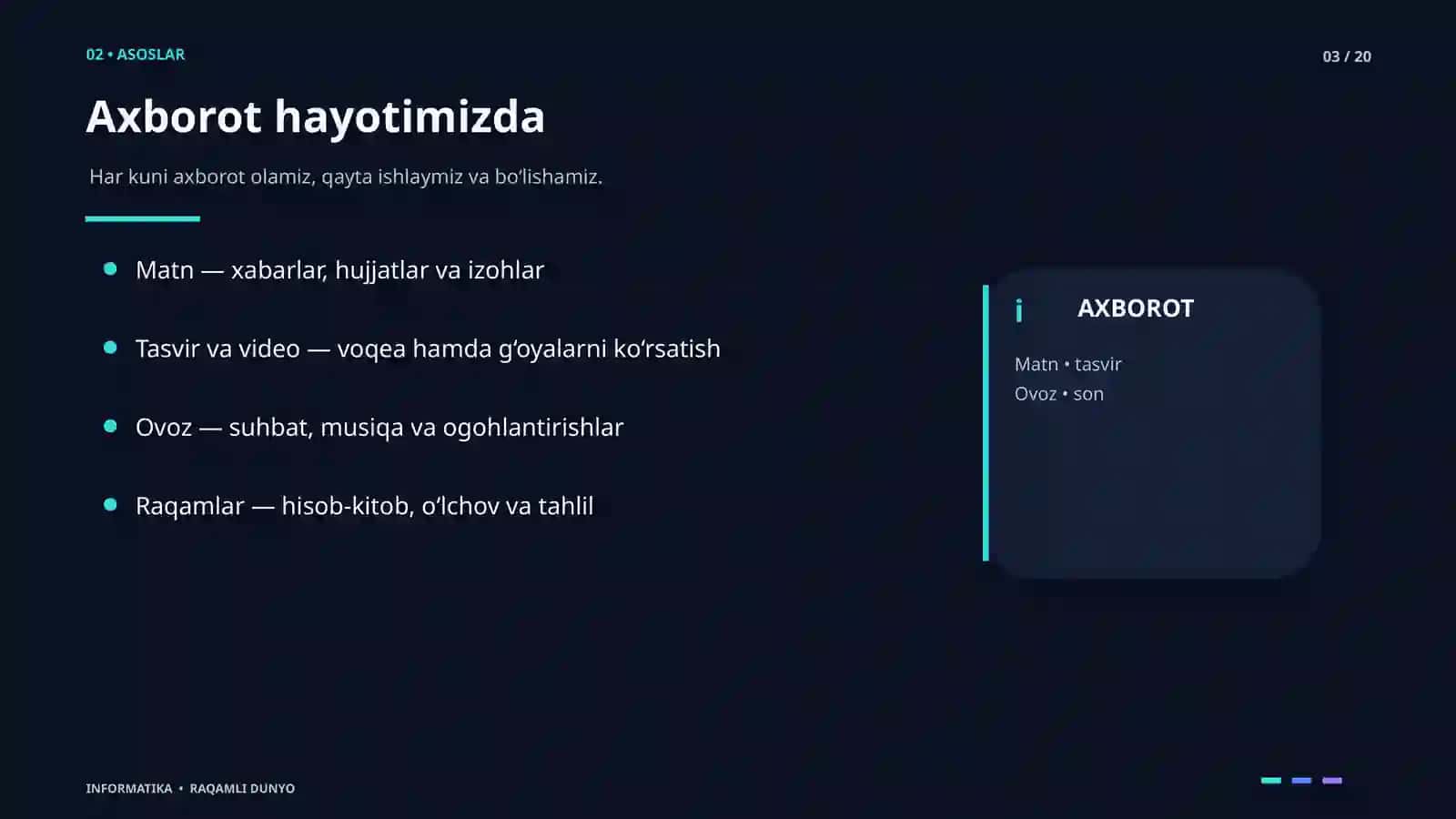 RAQAMLI SAVODXONLIK VA TEXNOLOGIYALAR 3