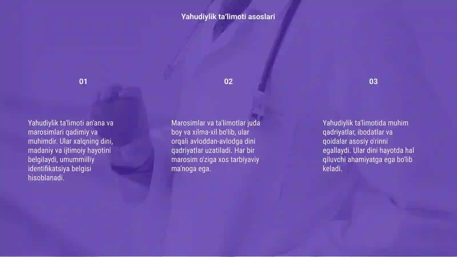 Yahudiylik taʼlimoti an'ana va marosimlari 3