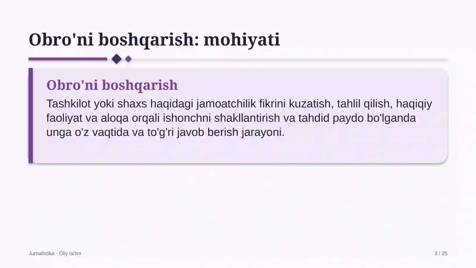 Ombor xo'jaligida obro'ni boshqarish 3