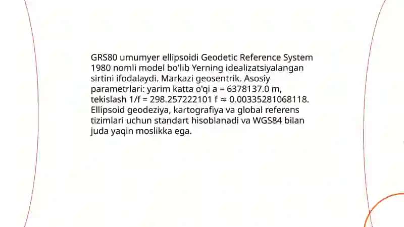 GRS80 umumyer ellipsoidi 3