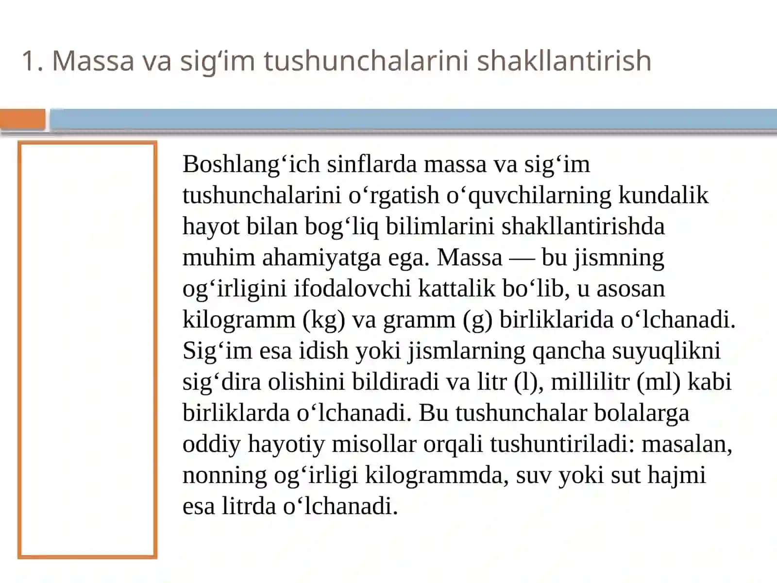 Boshlang'ichsinflardamassavasig'imo'lchovbirliklarinio'rgatishmetodikasi 3