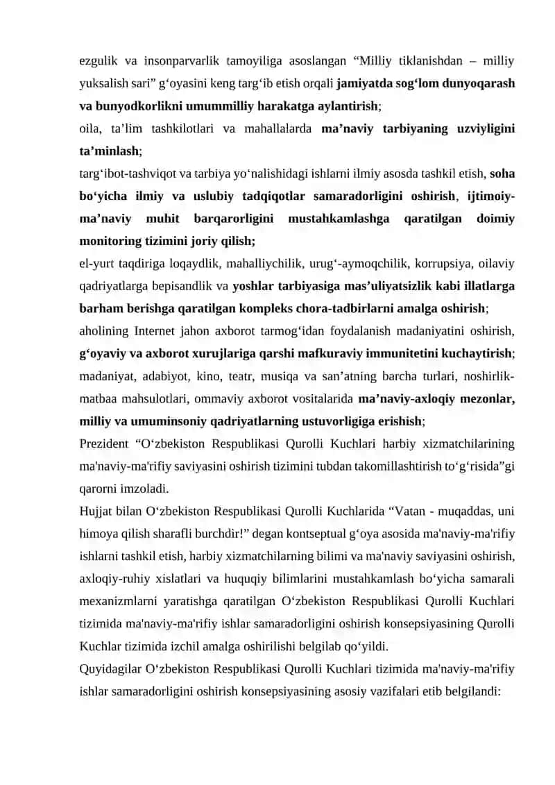 TARBIYAVIY VA MAFKURAVIY ISHLARNING ASOSIY YO'NALISHLARI 3