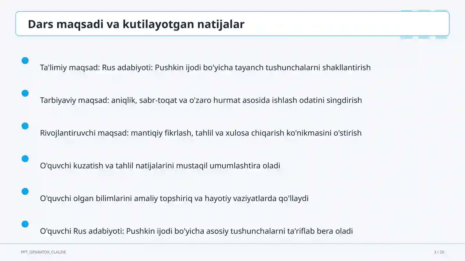 Rus adabiyoti: Pushkin ijodi (9-sinf) 3