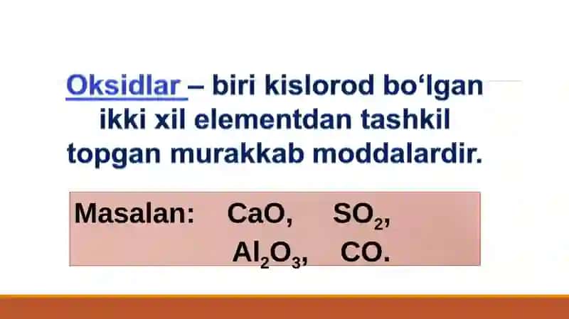 Oksidlarning toifalanishi 3