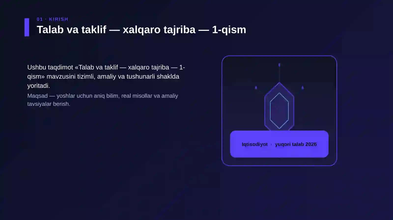 «Talab va taklif — xalqaro tajriba — 1-qism» 3