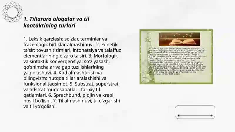 Tillarning oʻzaro munosabatlari va rivojlanish qonuniyatlarini 3