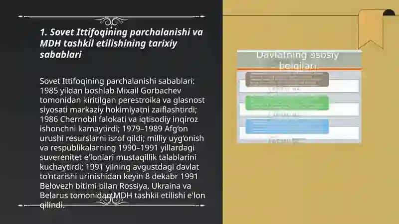 MDH DAVLATLARNING TASHKIL TOPISHI 3