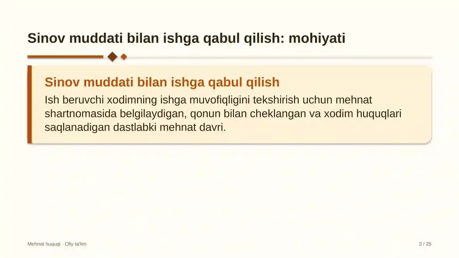 chakana savdoda sinov muddati bilan ishga qabul qilish 8534 3