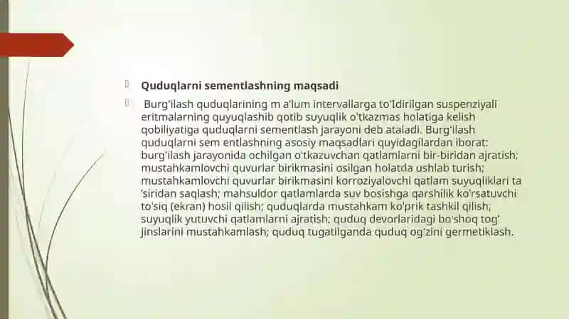 Mustahkamlovchi quvur elementlari va sementlash 3