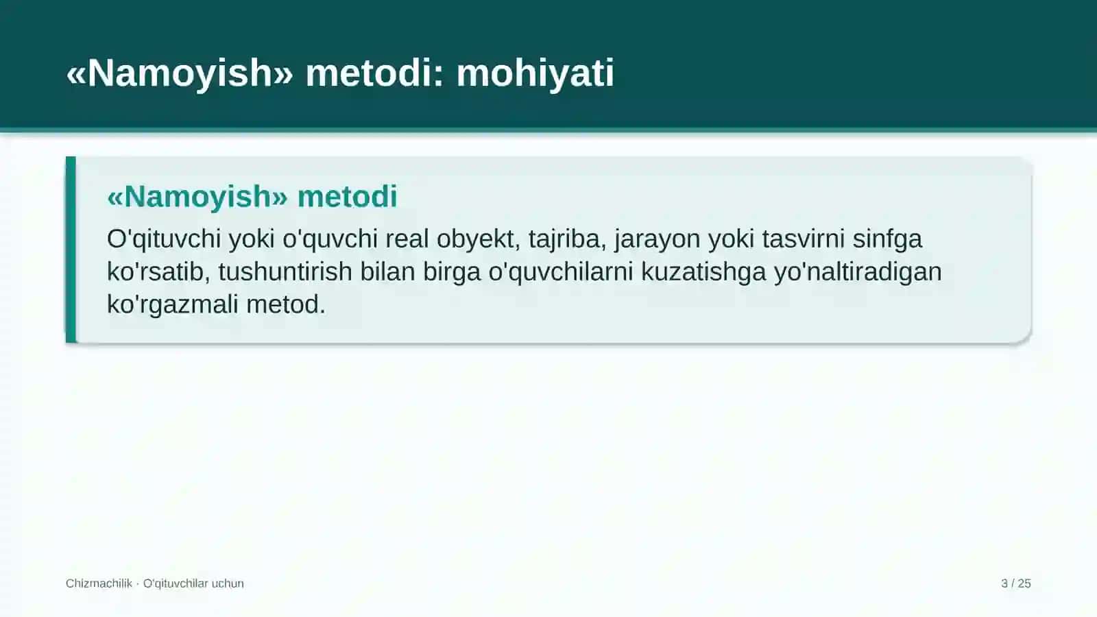 chizmachilik darslarida namoyish metodidan foydalanish 2329 3