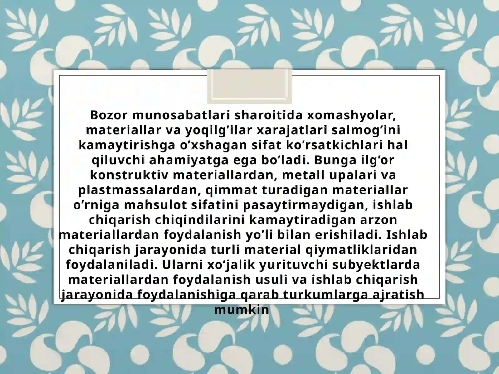 Materiallarhisobi 3
