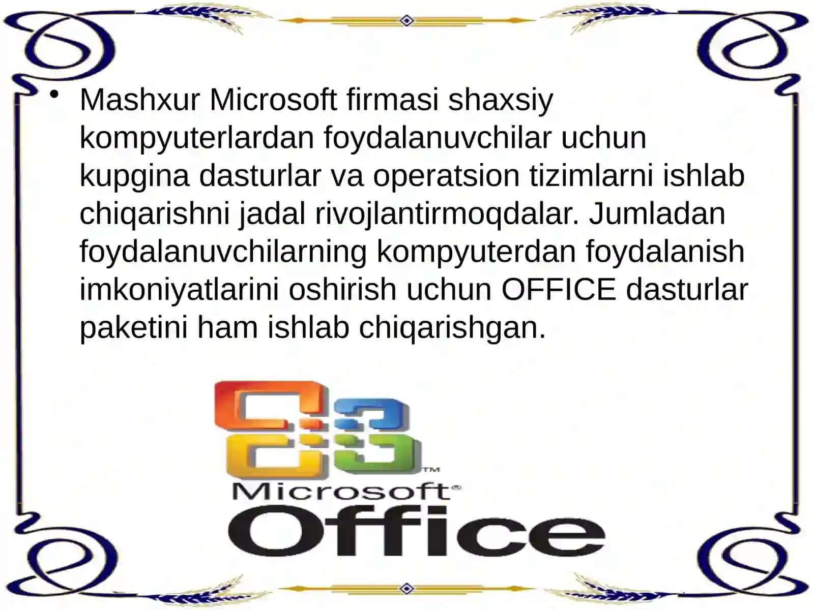 Microsoft Offiсe dasturlari 3