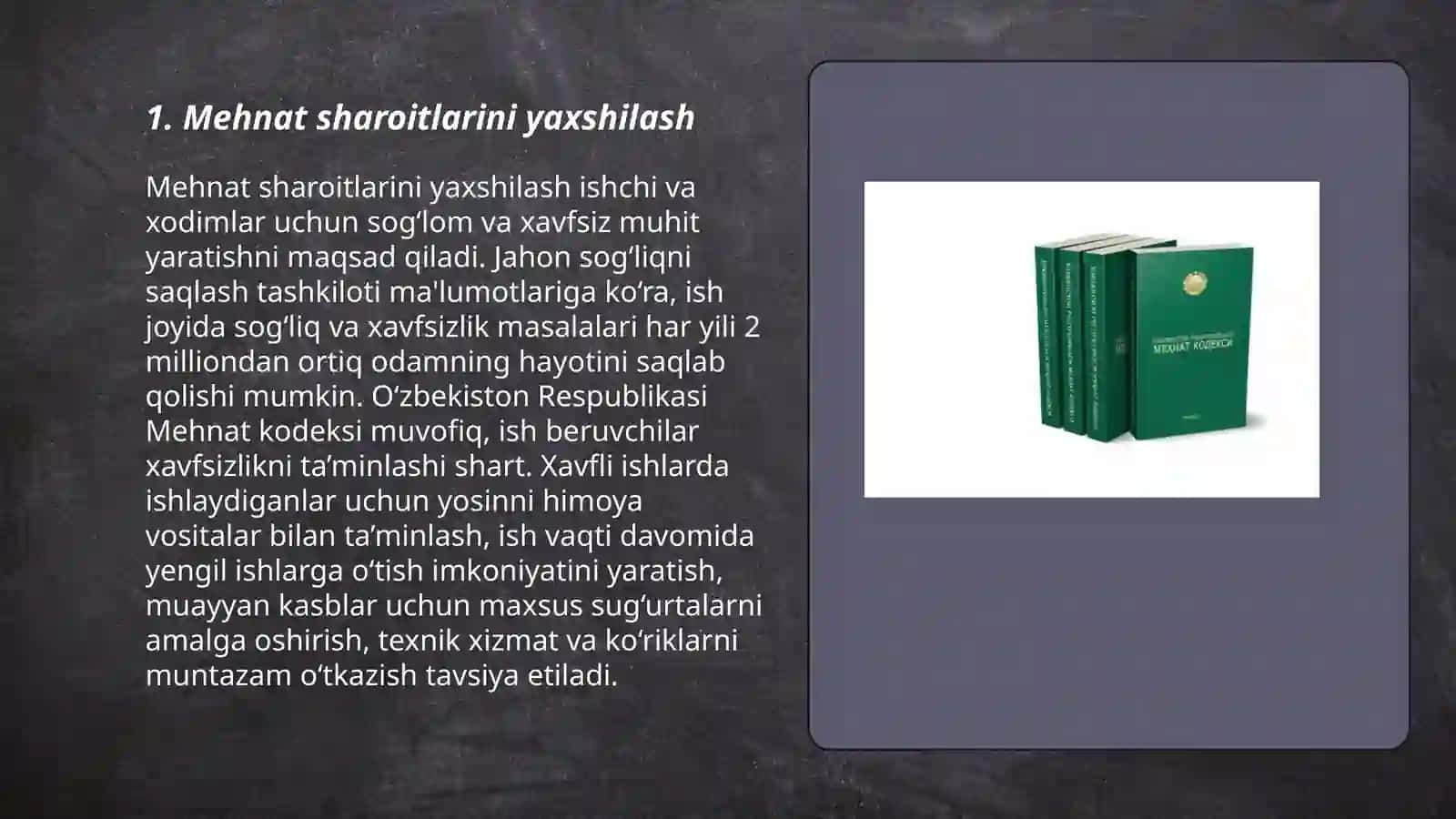 Mehnat sharoitlarini yaxshilash 3