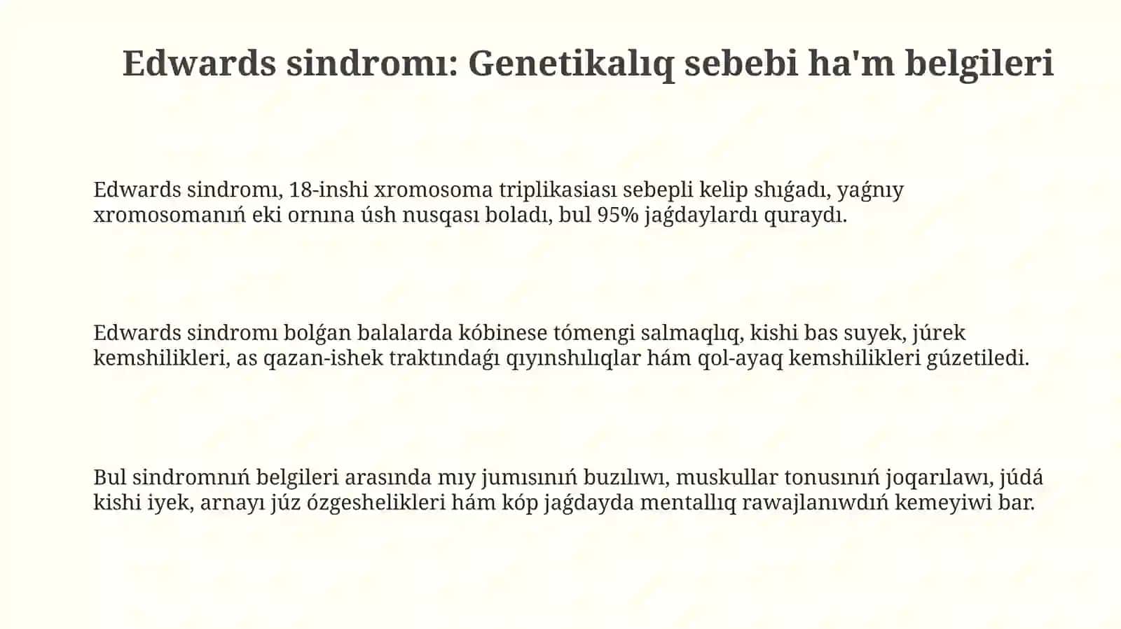Edwards sindromı 3
