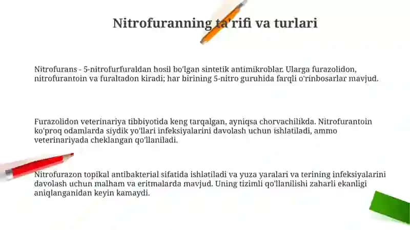 Nitrofuran mahsulotlari farmakologiyasi 3