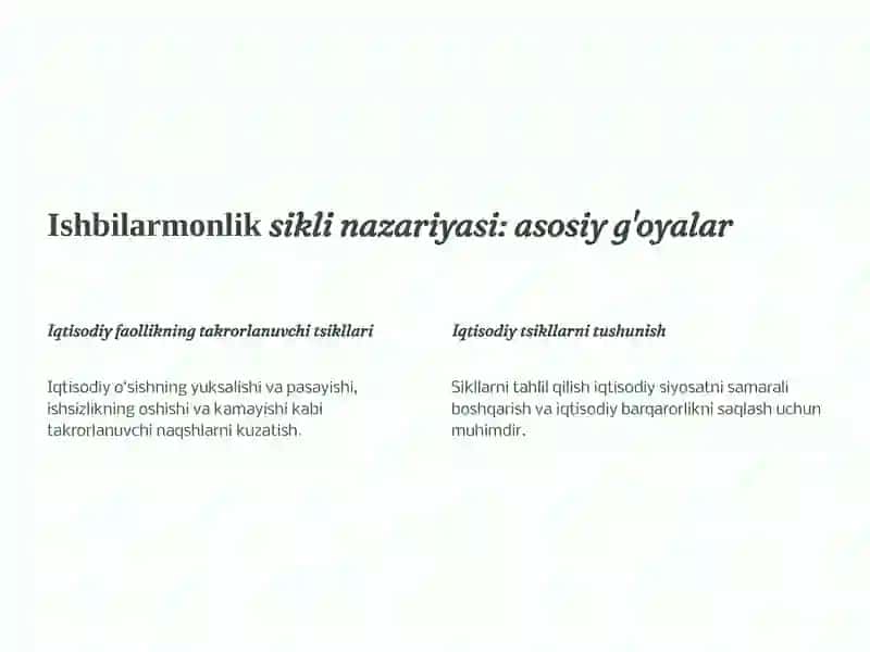 Ishbilarmonlik sikli nazariyasi. Uzoq muddatli iqtisodiy o‘sish 3