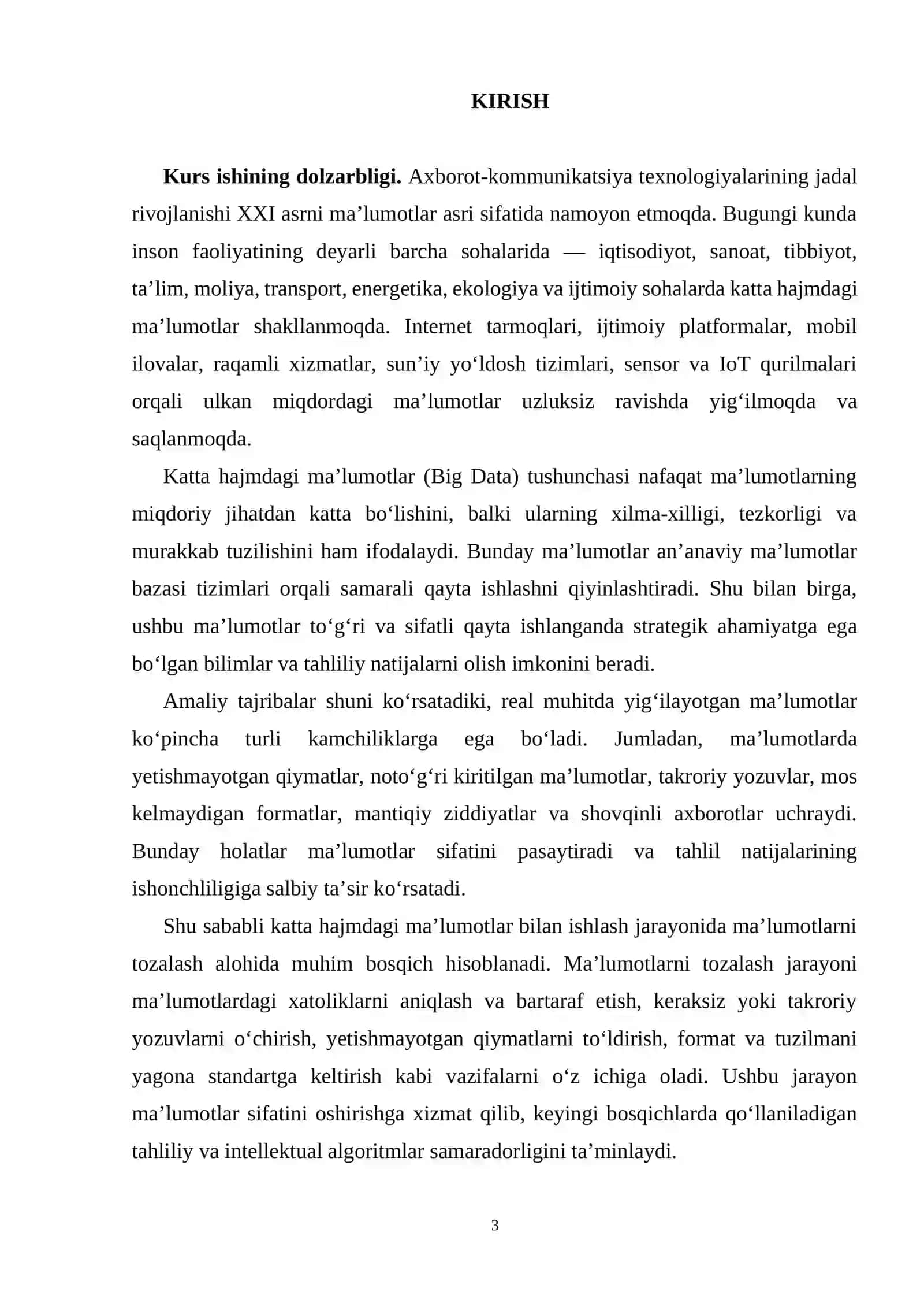 Katta hajmdagi ma’lumotlarni tozalash va normalizatsiya qilish algoritmlari 3