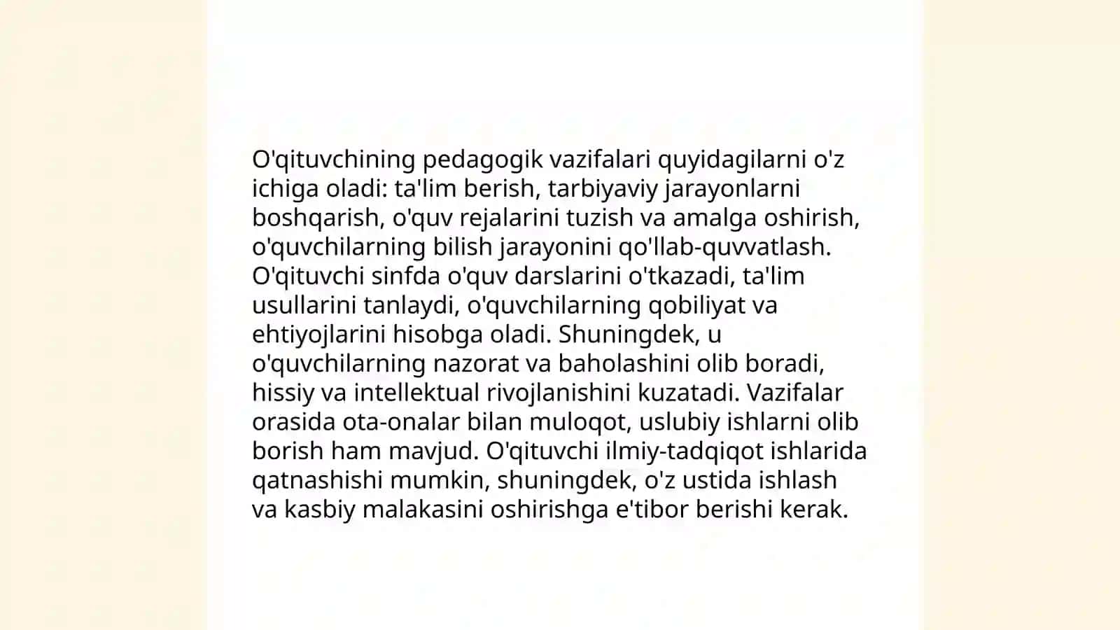 O'qituvchi faoliyatida pedagogik faoliyat 3