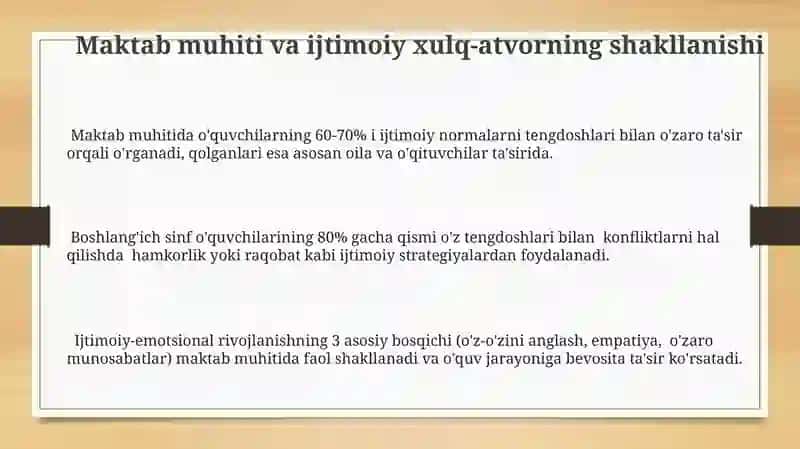 Tarbiya boshlangich maktab o'quvchilarida ijtimoiy xulq atvorni shaklantirish 3