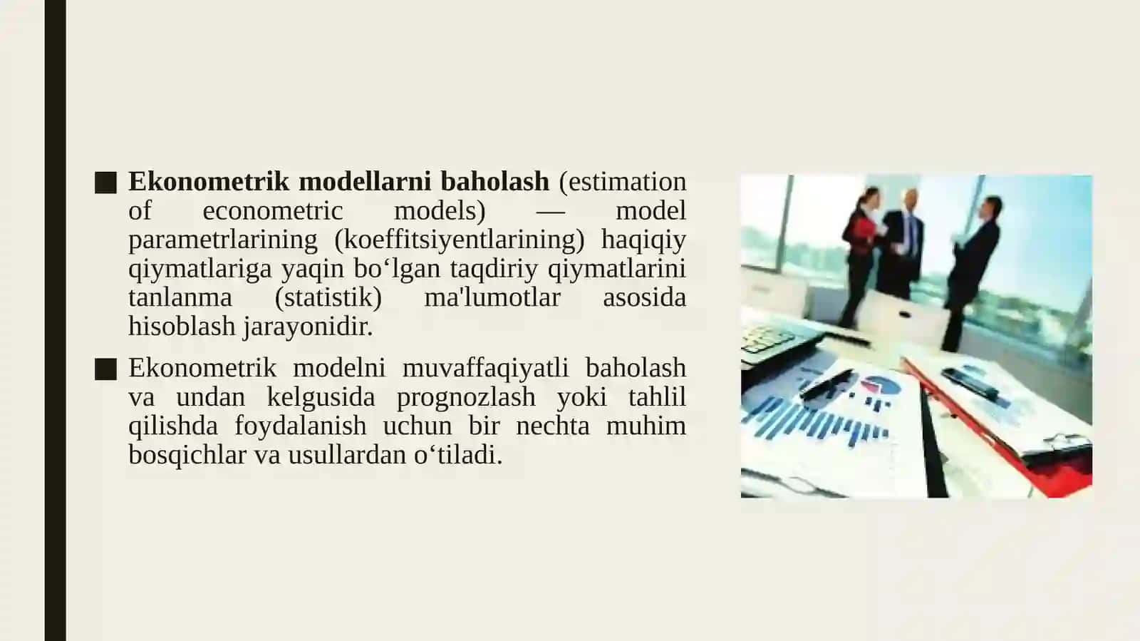 Ekonometrik modellarni baholash 3