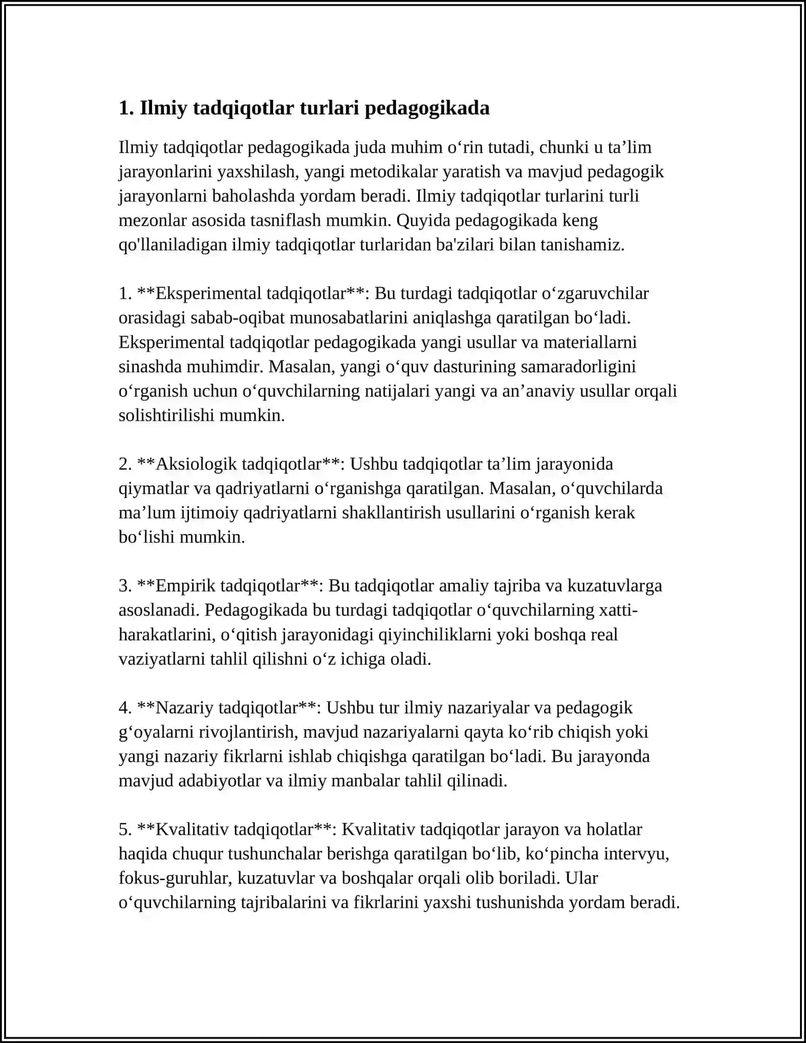 PEDAGOGIKA FANINING ILMIY TADQIQOT METODLARI 3