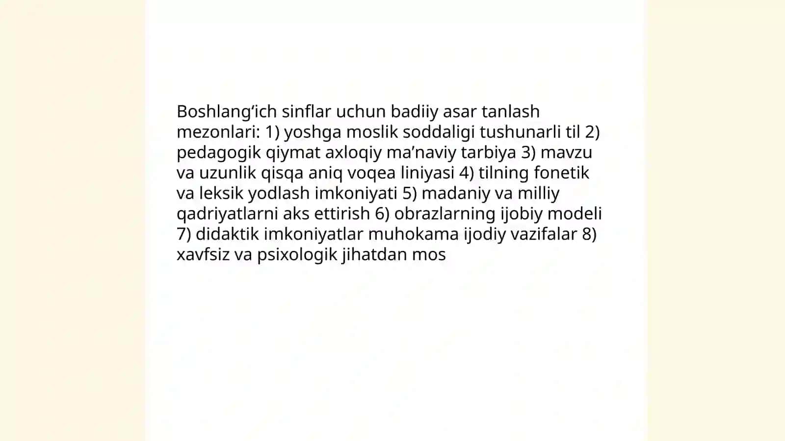 Boshlangʻich sinflarda badiiy asarni tahlil qilishning metodik shartlari 3