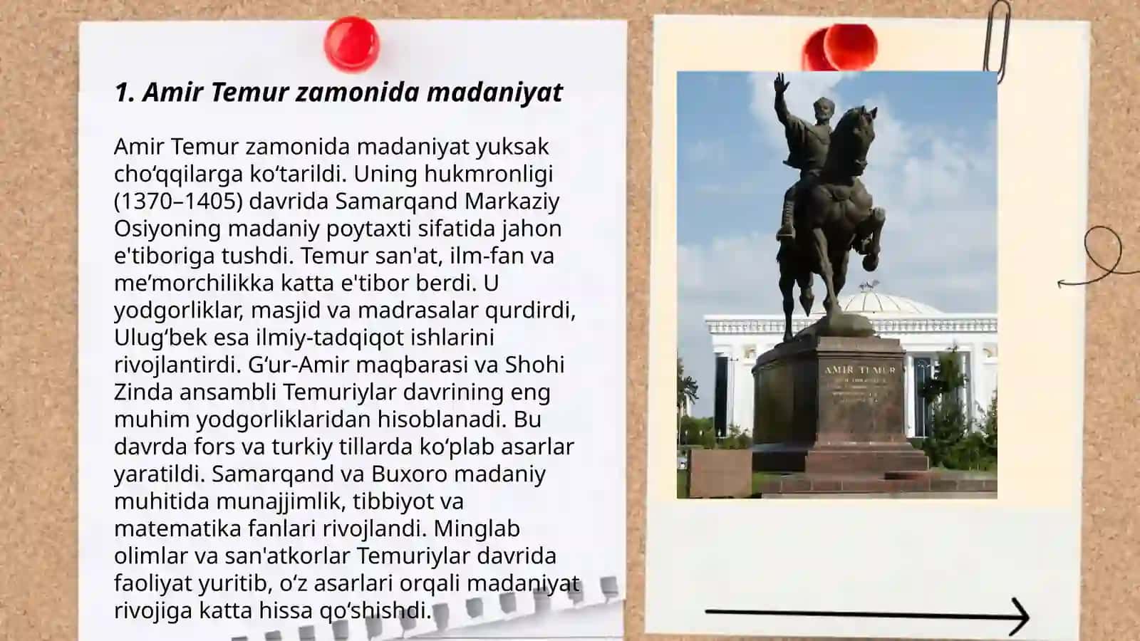 Amir Temur va Temuriylar davri madaniyati va sanʼati 3