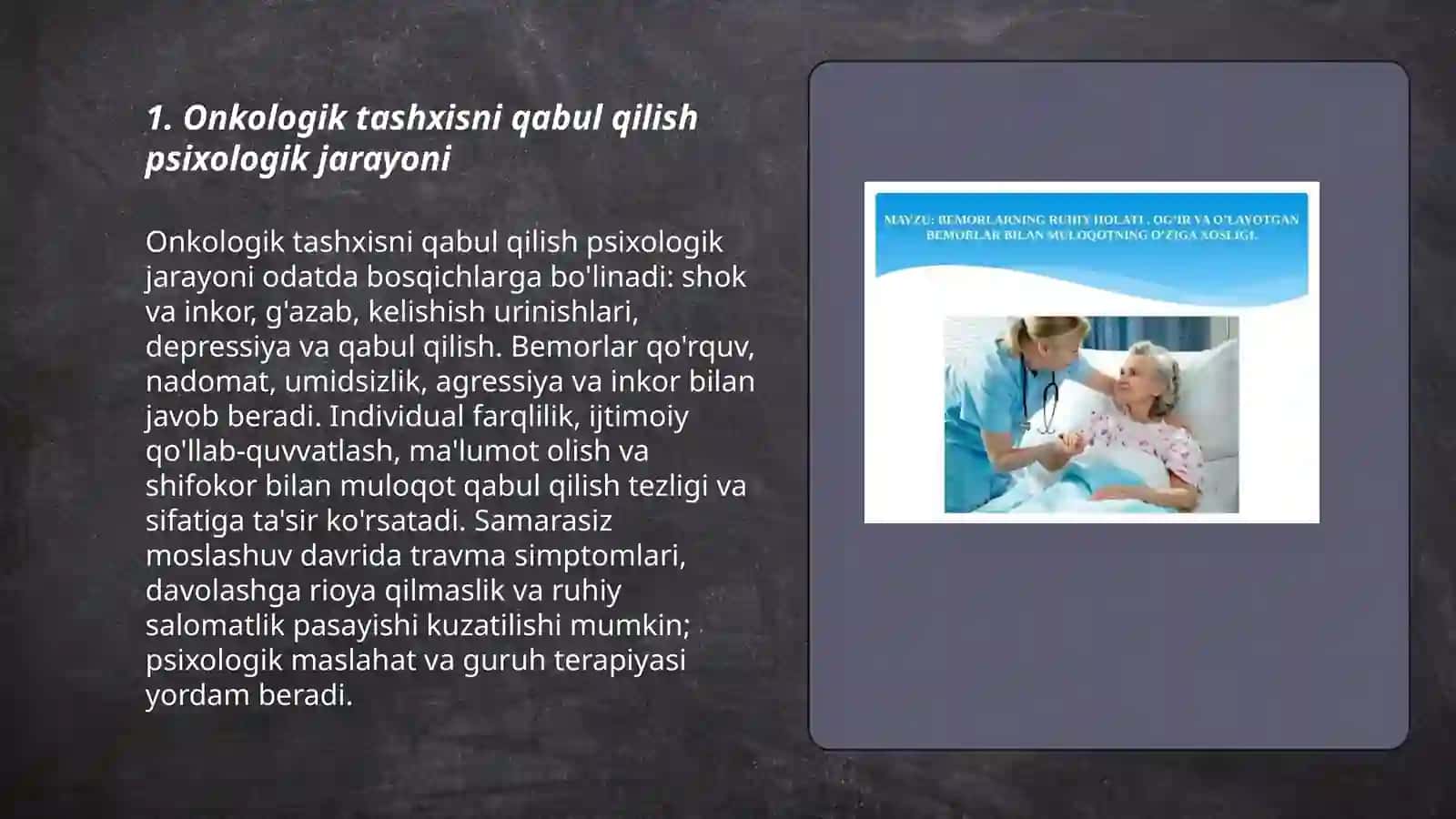 Onkologik bemorlarning psixologik xususiyatlarining o‘ziga xosligi 3